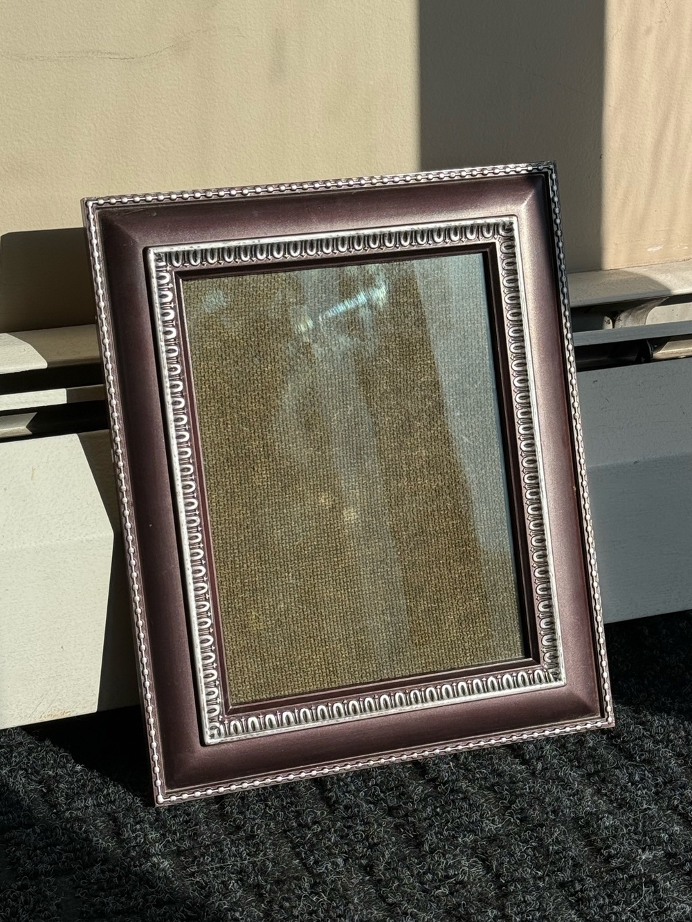 11x13" Brown Acrylic Faux Silver Ornate Vintage Picture Photo Frame Wall Hanging